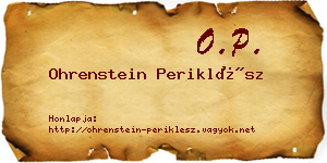 Ohrenstein Periklész névjegykártya